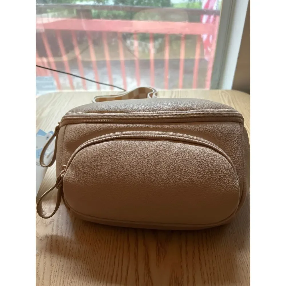 New Cloud Island Diaper Sling fanny pack Pearl/Tan Leather Look 10.5
